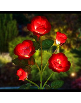 Градинска LED Соларна лампа роза